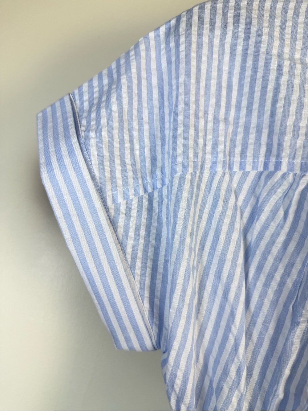 Anthropologie Mable Women Midi Dress Small Blue Dolman Stripe Crinkle Casual - Picture 14 of 17